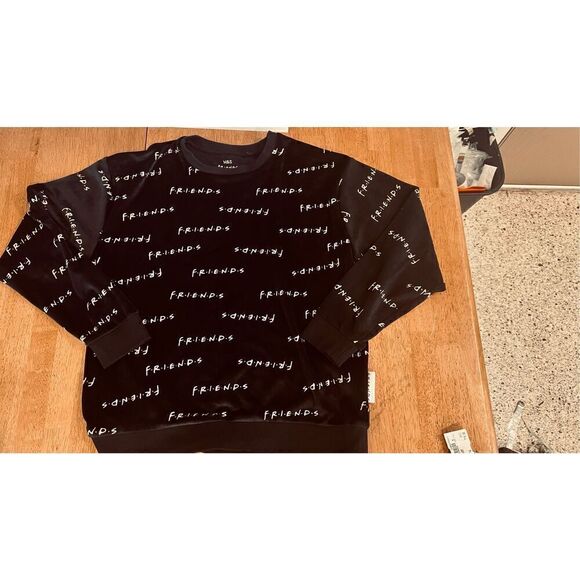 M&S MARKS AND SPENCER FRIENDS TV SHOW BLACK VELOUR TOP Y2K SZ YOUTH 14 - 15 ADUL - Picture 2 of 10
